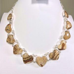 Picture Perfect Jasper 🤎 Heart 925 Large Gemstone Necklace ONLY